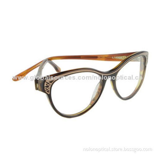 Foil Metal Plaque Insert into Acetate Front Eyeglasses